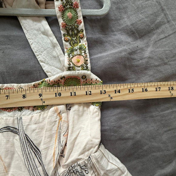 Anthropologie Square Neck Embroidered Maxi Dress XS Boho - Picture 9 of 13